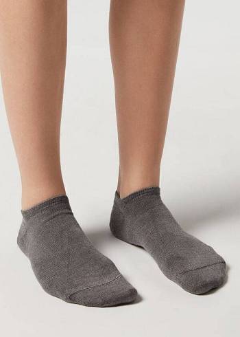 Calzedonia Cashmere Blend No-Show Sokken Dames Grijs | NL1924EX