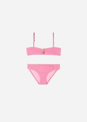 Calzedonia Two-Piece Bandeau San Diego Badpakken Kinderen Roze | NL1123IS